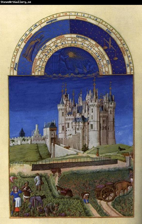 LIMBOURG brothers Les trs riches heures du Duc de Berry: Septembre (September) s